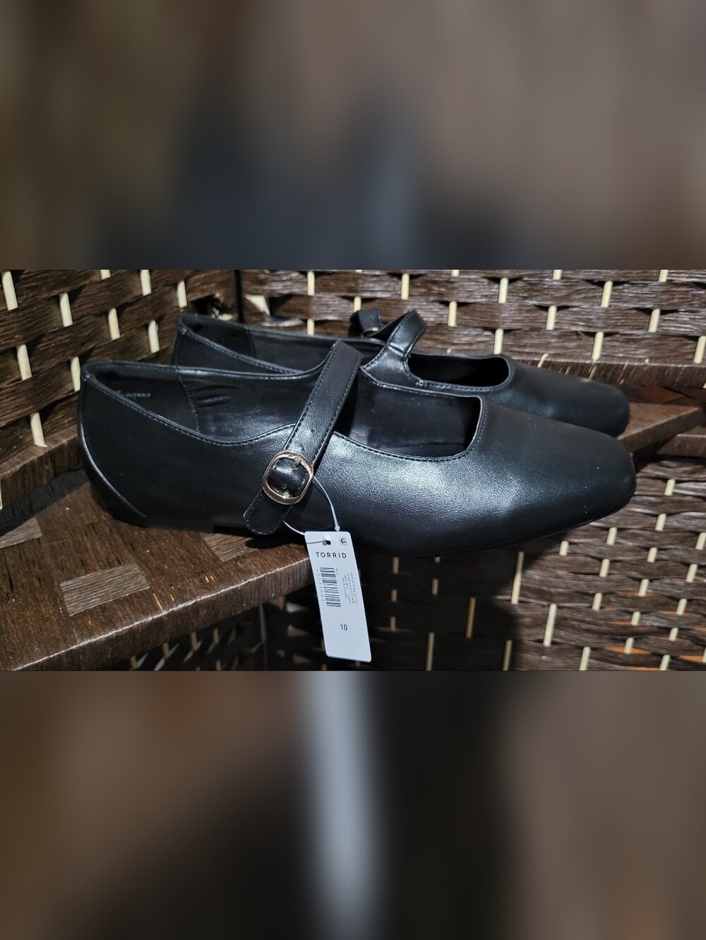 Torrid Black Mary Jane Ballet Flats with Silver Buckle